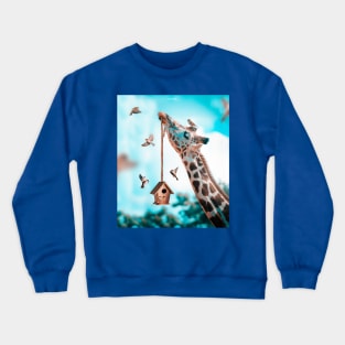 Girraffe and house Crewneck Sweatshirt